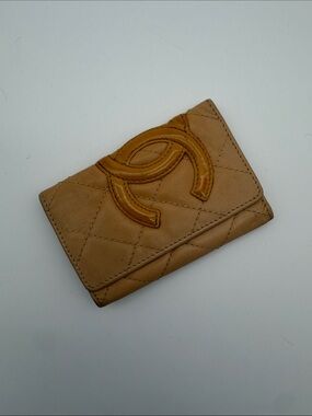 Chanel Tan Leather Key Holder Wallet